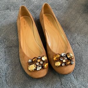 Kate Spade Tan Embellished Flats